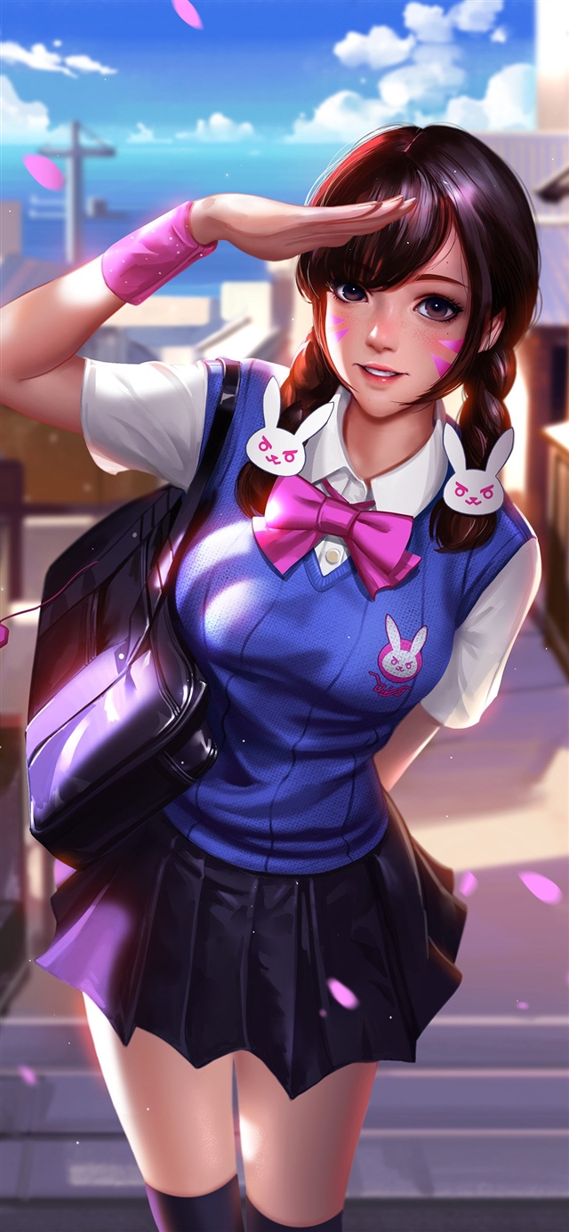 1125x2436 Hero overwatch diva anime girl -  iPhone X Wallpaper