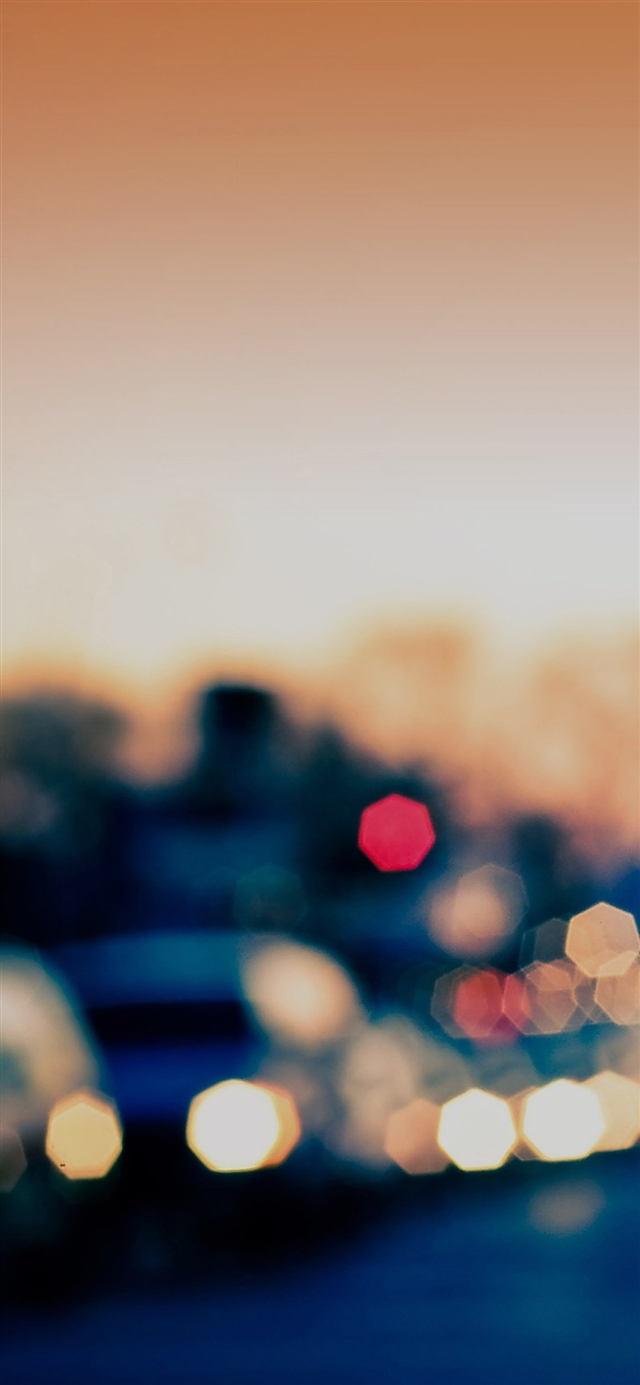 1125x2436 Drunken town bokeh pattern - orange iPhone X Wallpaper