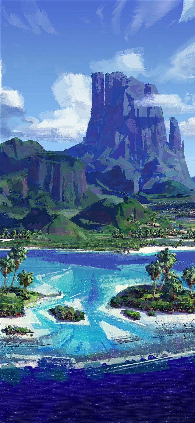 1125x2436 Sea anime paint summer -  iPhone X Wallpaper