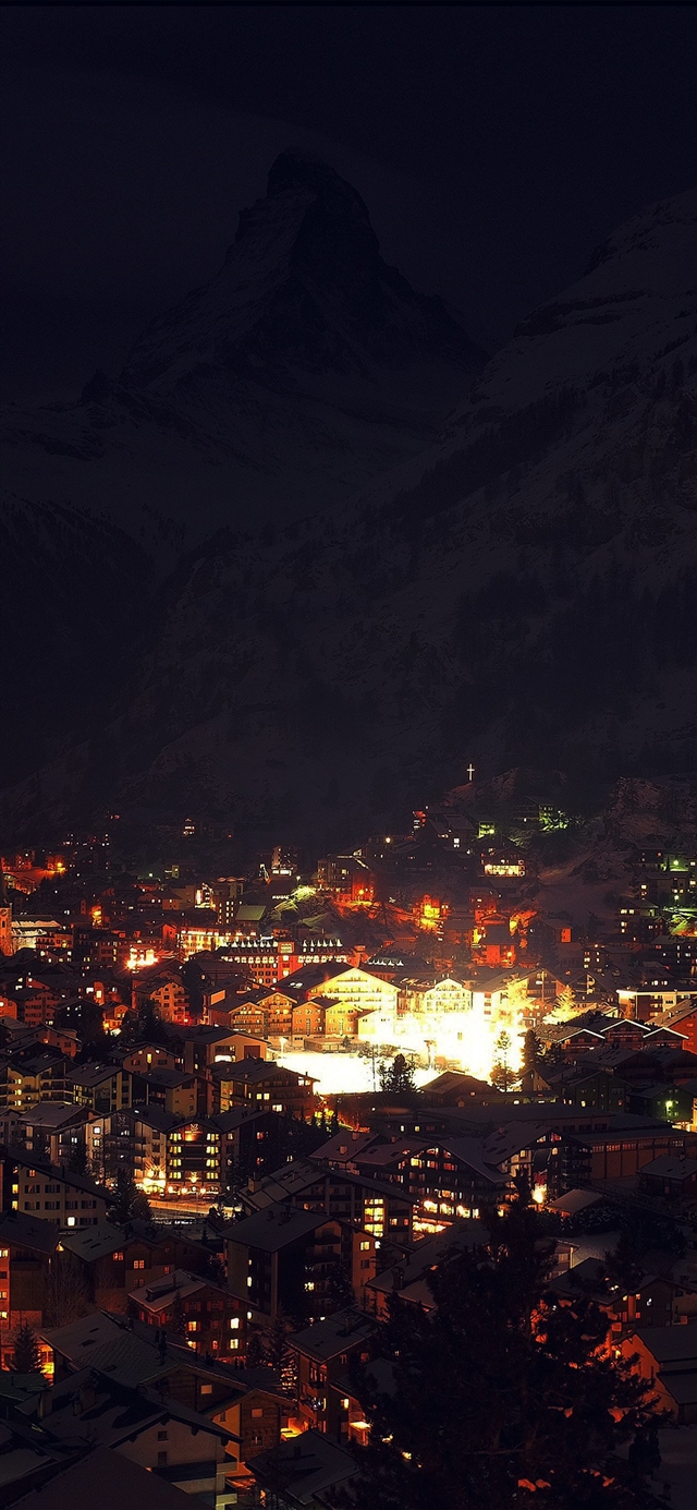 1125x2436 Night city light winter - winter iPhone X Wallpaper