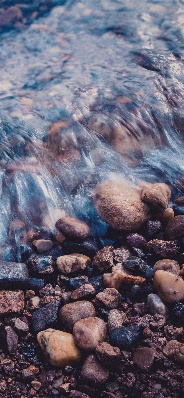 1125x2436 Stone blue washed river - water iPhone X Wallpaper