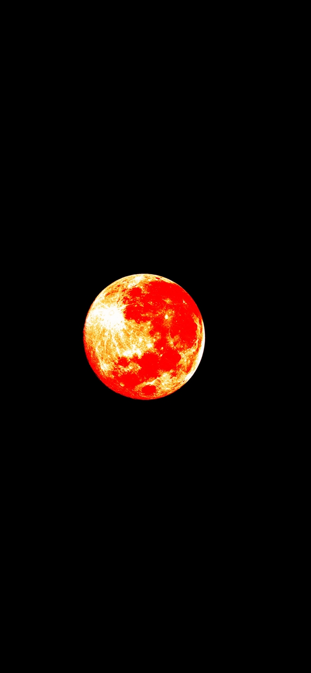 1125x2436 Red moon - orange iPhone X Wallpaper