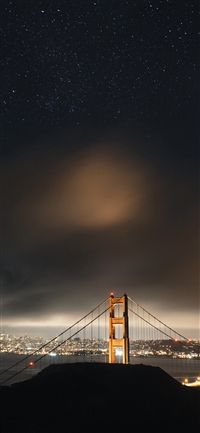 Golden bridge sky star wallpaper