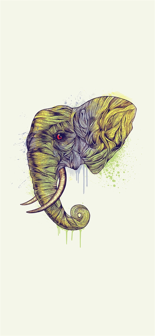 1125x2436 Elephant art yellow - yellow iPhone X Wallpaper