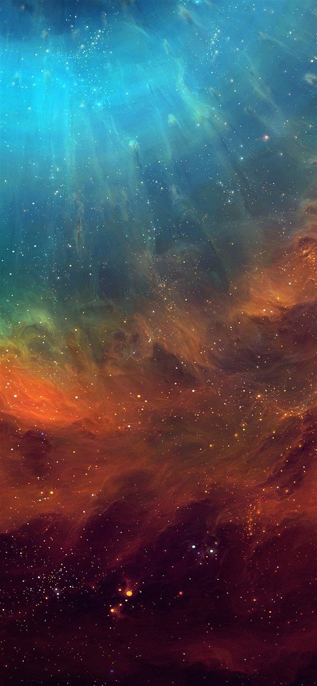 1125x2436 Galaxy eye space - orange iPhone X Wallpaper
