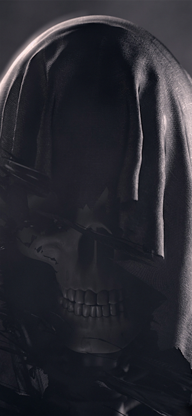 1125x2436 Dark skull deadman illustration art - illustration iPhone X Wallpaper