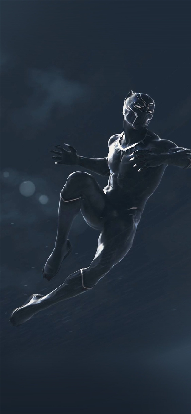 1125x2436 Marvel black panther dark art illustration -  iPhone X Wallpaper
