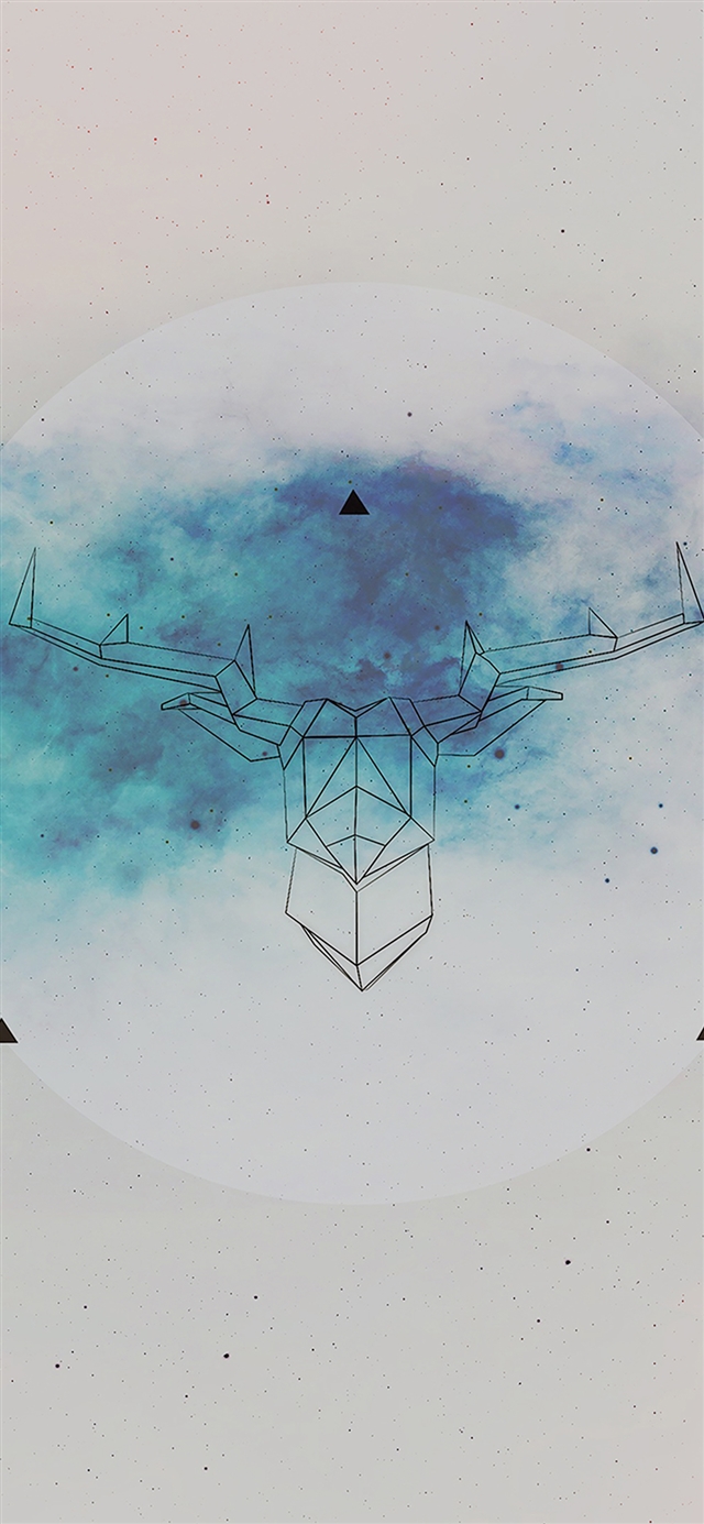 1125x2436 Art illust deer space cool - cyan iPhone X Wallpaper