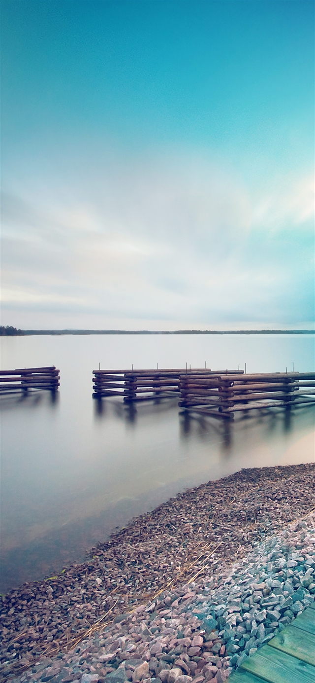 1125x2436 Lake calm beautiful sea water blue flare - calm iPhone X Wallpaper