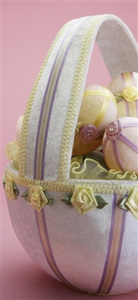 Easter holiday basket eggs flowers beauty background wallpaper