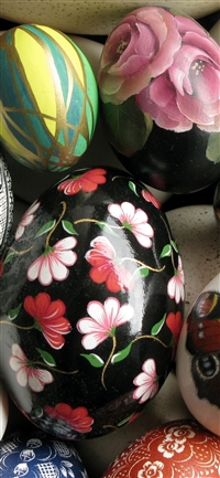 Easter eggs holiday ornaments close wallpaper