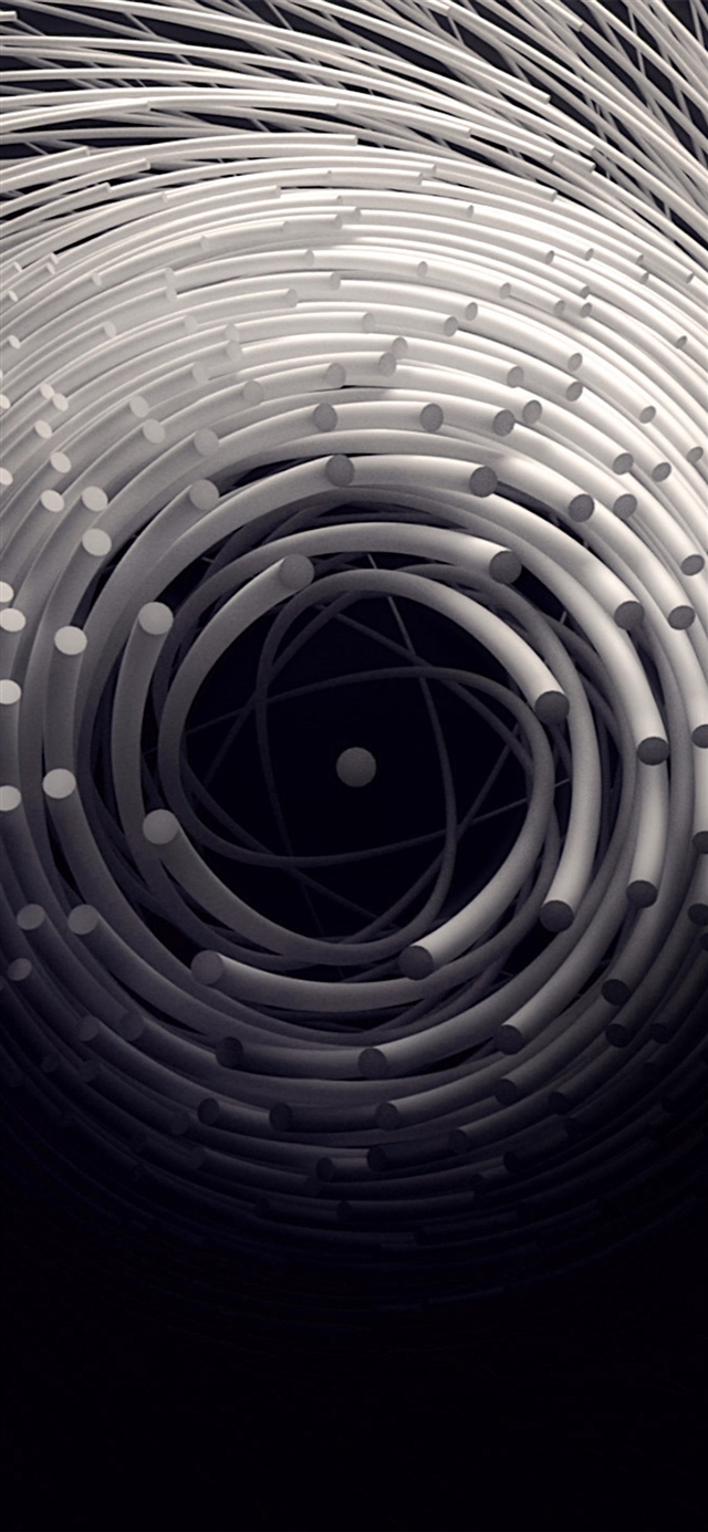 1125x2436 Circle 3d dark abstact - aesthetic iPhone X Wallpaper