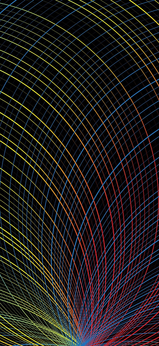 1125x2436 Rainbow line pattern - yellow iPhone X Wallpaper