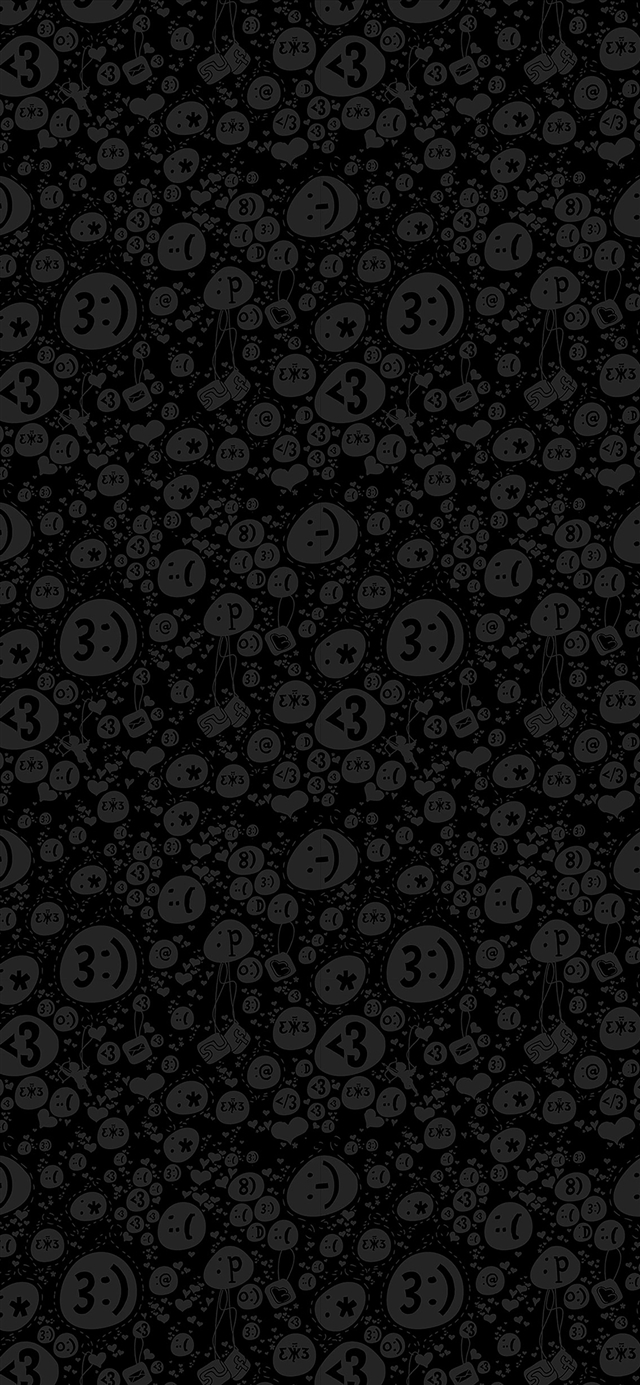 1125x2436 Emoticon charms pattern - gray iPhone X Wallpaper