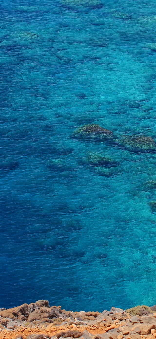 1125x2436 Sea blue summer - yellow iPhone X Wallpaper