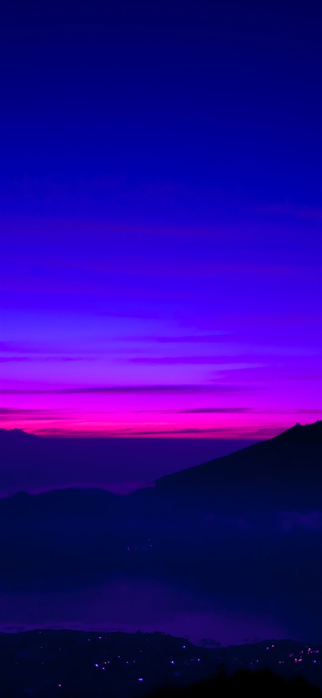 1125x2436 Balinese dream sea mountain sunset - blue iPhone X Wallpaper