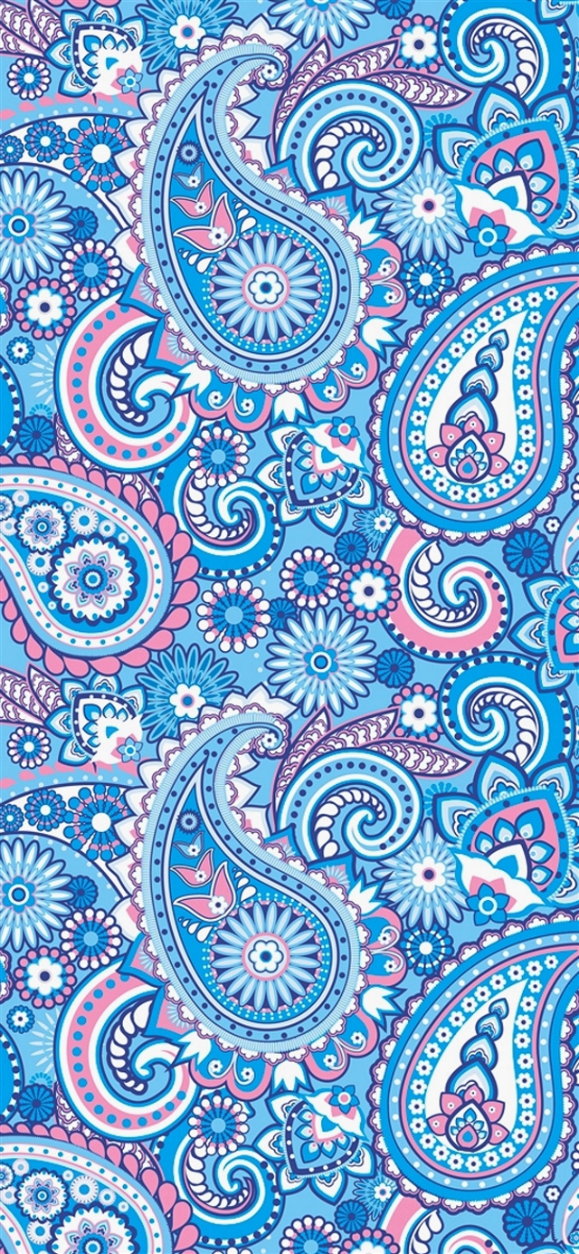 1125x2436 Decorative pattern blue art - background iPhone X Wallpaper