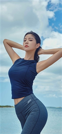 Girl beach summer wallpaper