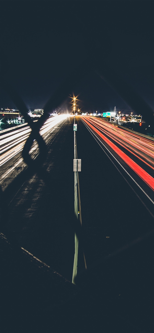1125x2436 Road street night light - night iPhone X Wallpaper