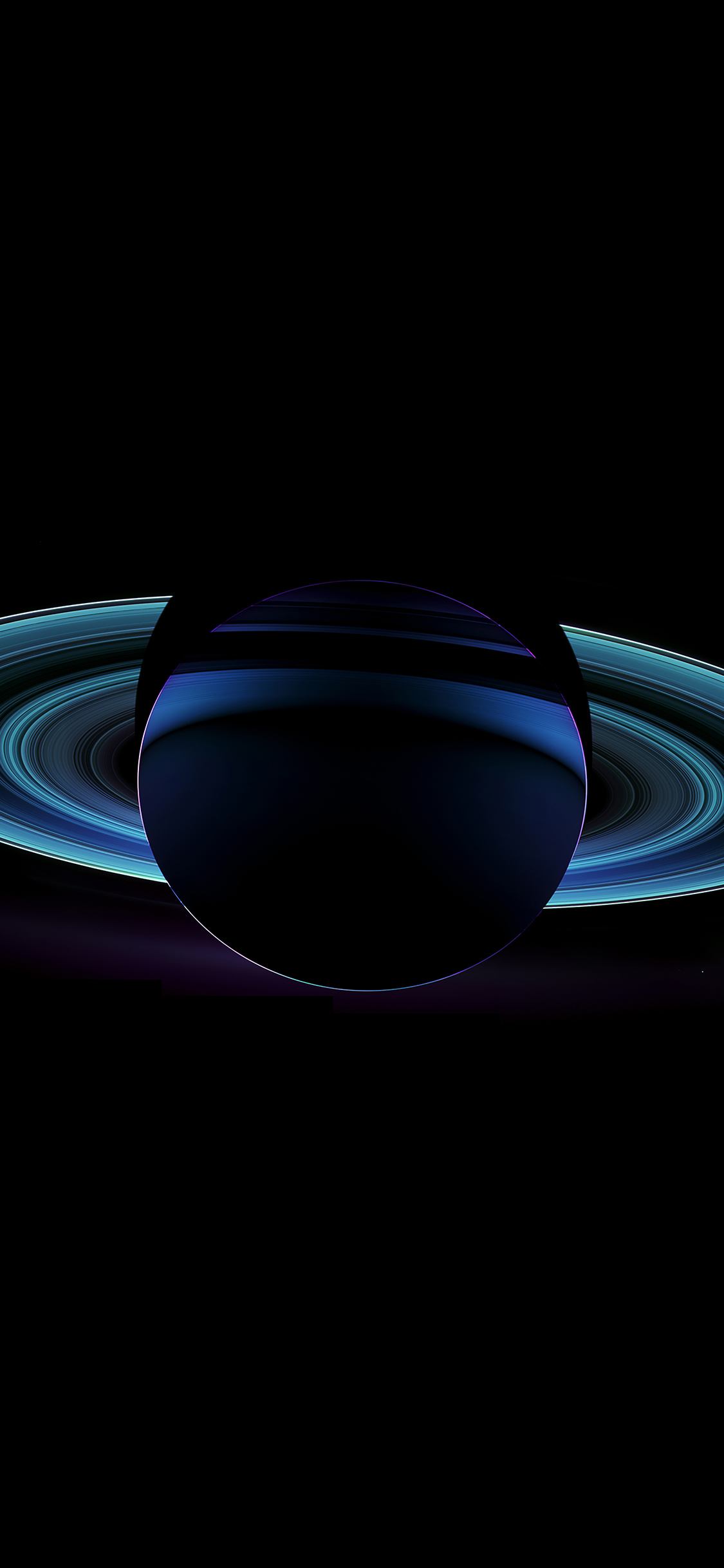 Saturn far blue space dark iPhone X Wallpapers Free Download