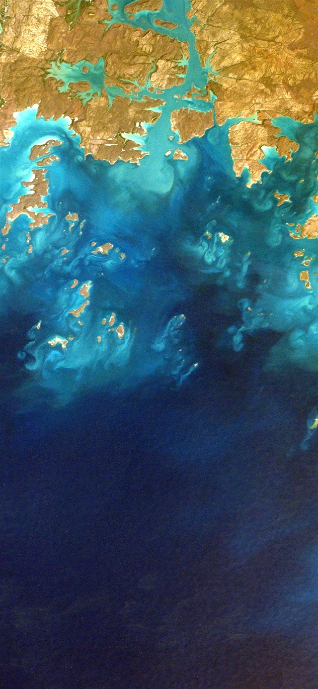 1125x2436 Sea from sky earthview art - yellow iPhone X Wallpaper