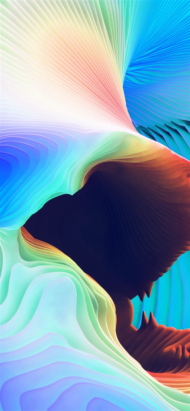 1125x2436 Curve art rainbow pattern - aesthetic iPhone X Wallpaper