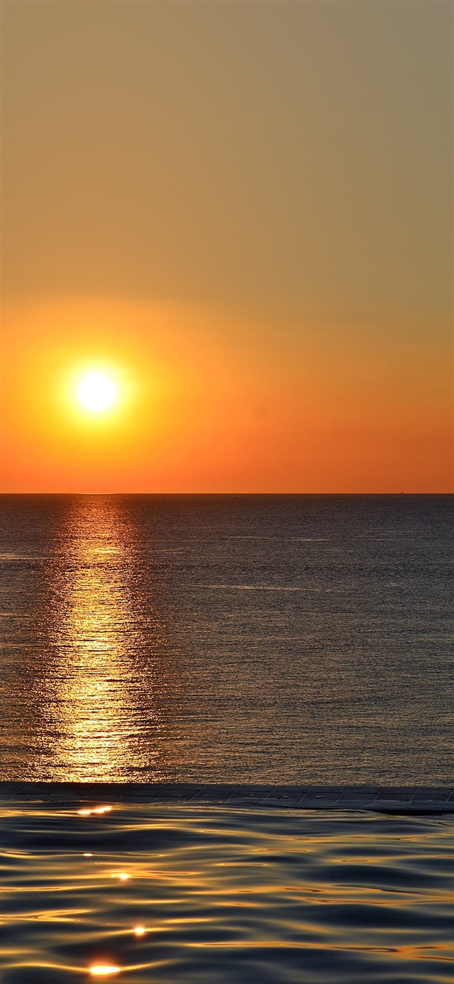1125x2436 Sunset sea sky - yellow iPhone X Wallpaper