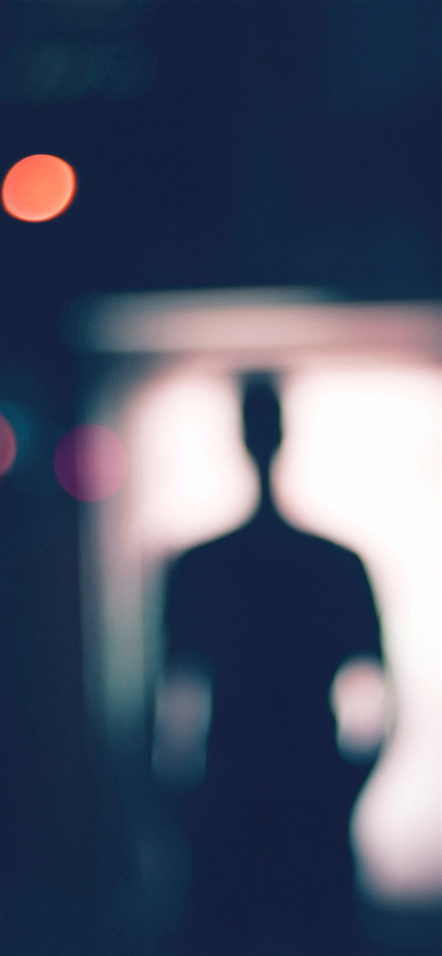 1125x2436 Bokeh man dark illustration art -  iPhone X Wallpaper