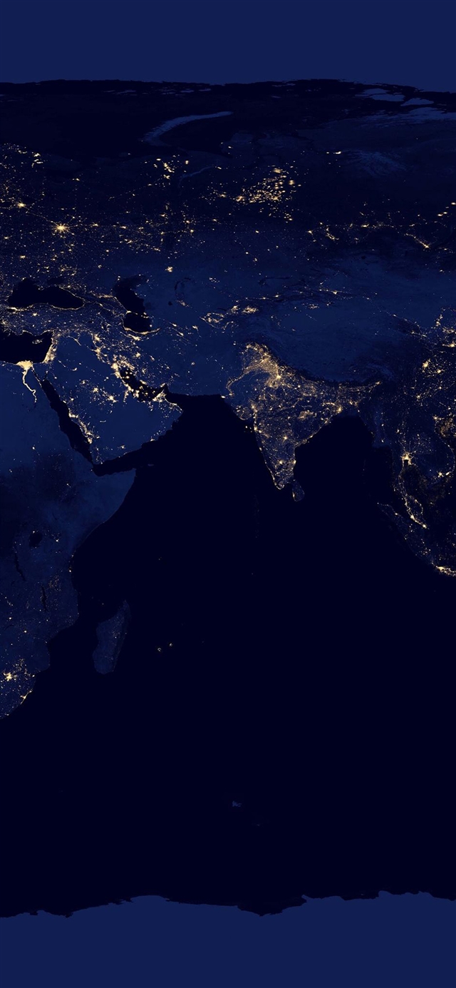 1125x2436 Worldmap blue dark earth view art -  iPhone X Wallpaper