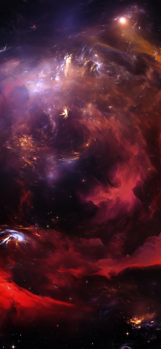 1125x2436 Space cloud star pattern background - cyan iPhone X Wallpaper