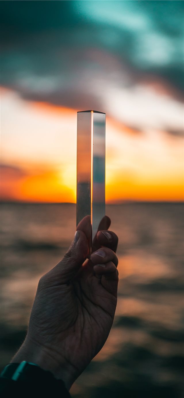 1125x2436 Triangular Sunset - sun iPhone X Wallpaper