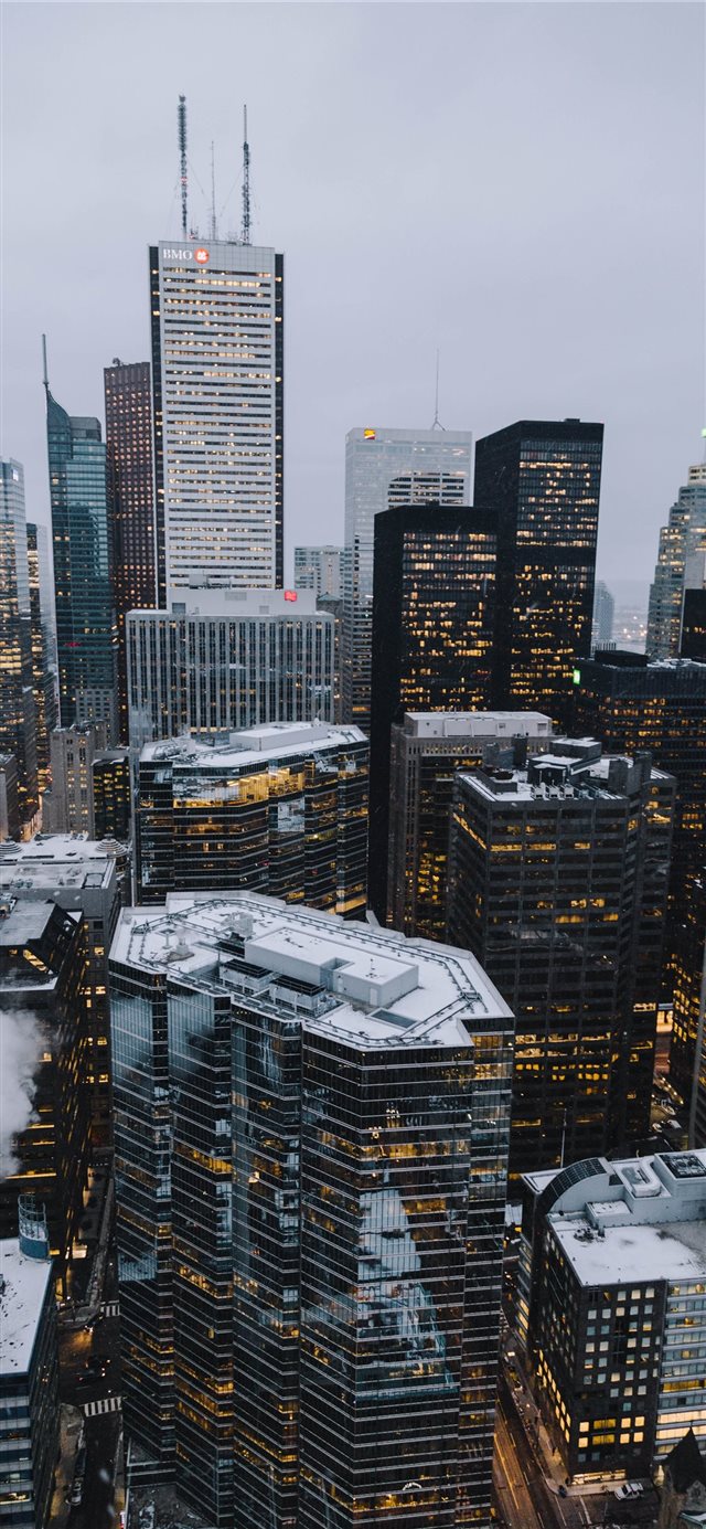 1125x2436 Toronto Financial District - winter iPhone X Wallpaper