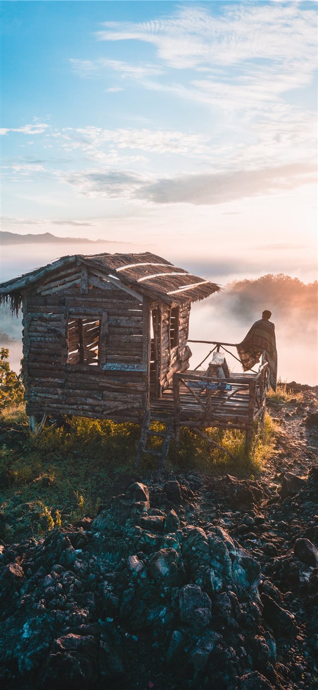 1125x2436 Black Mountain   Special Region of Yogyakarta - photoshop iPhone X Wallpaper