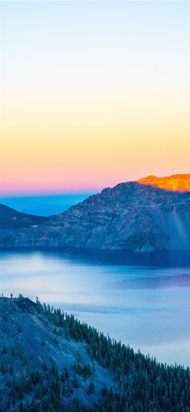 1125x2436 Sunset Meets the Volcanic Crater - background iPhone X Wallpaper