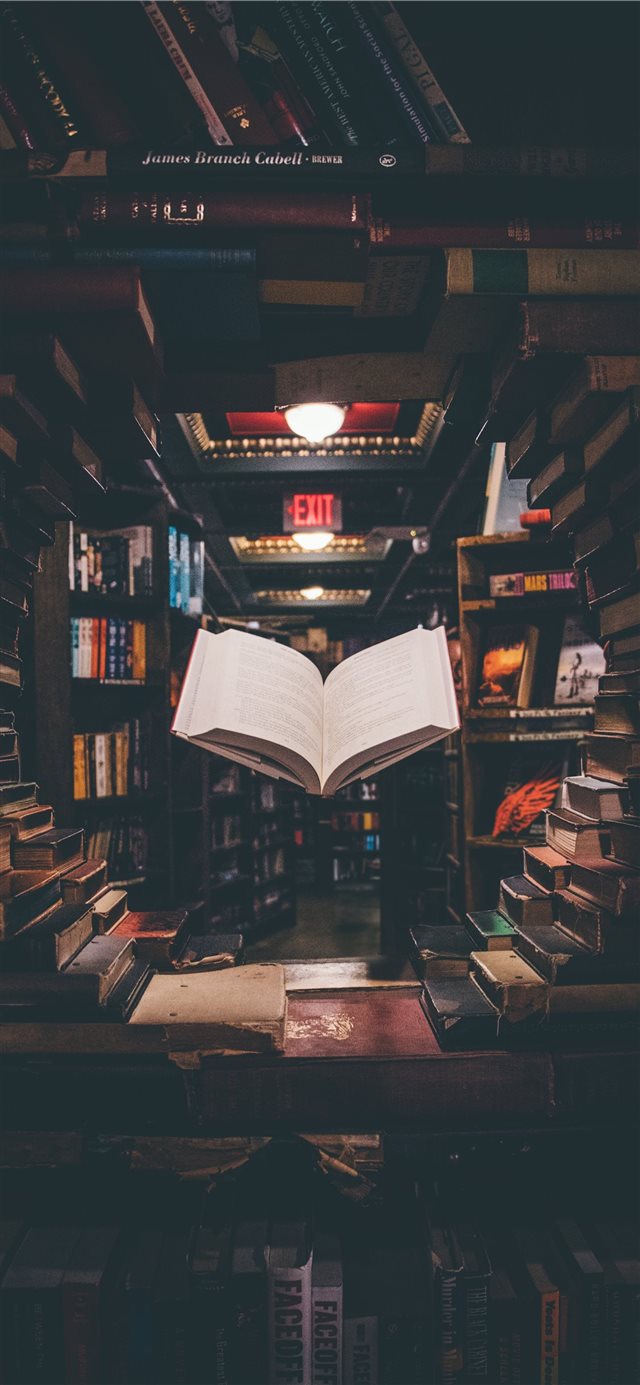 1125x2436 Floating Book - book iPhone X Wallpaper
