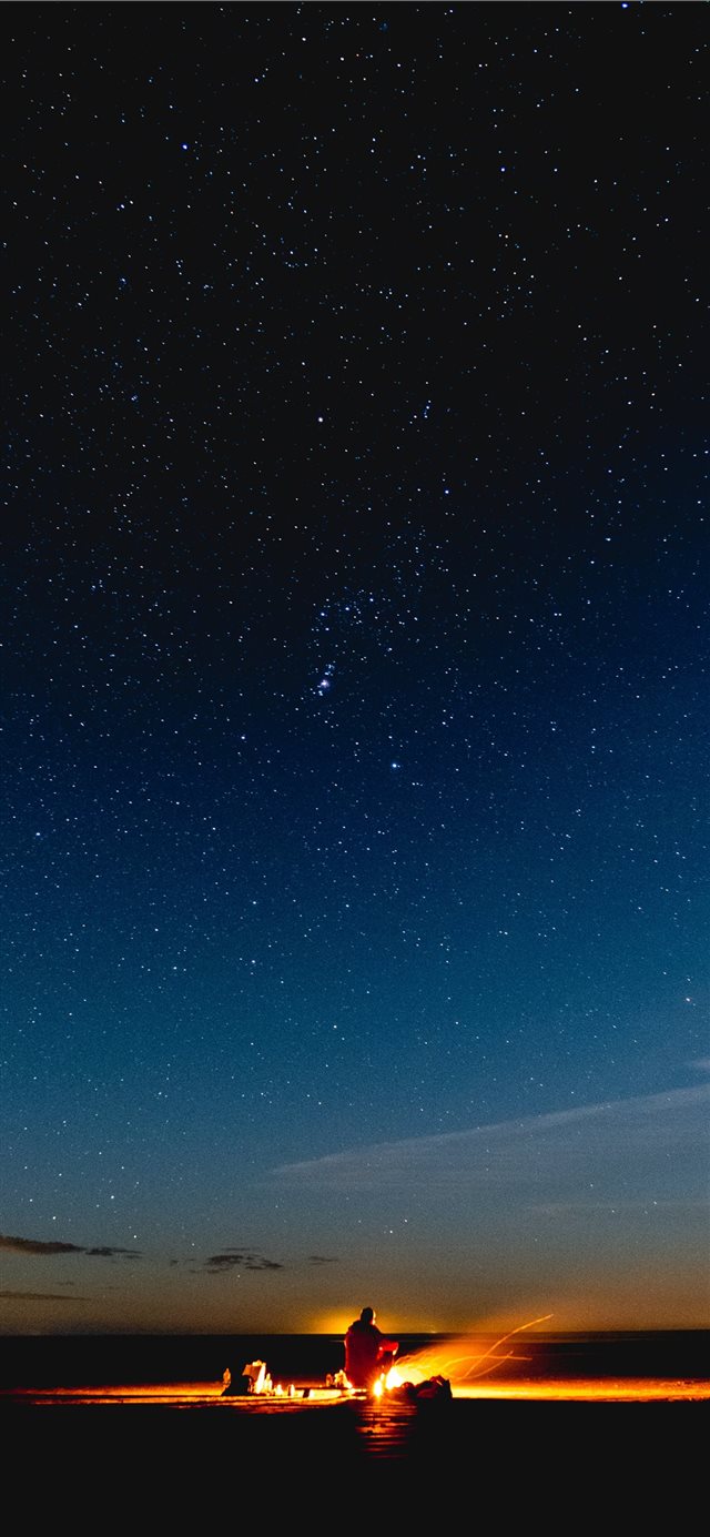 1125x2436 Campfire on the Beach - wanderlust iPhone X Wallpaper