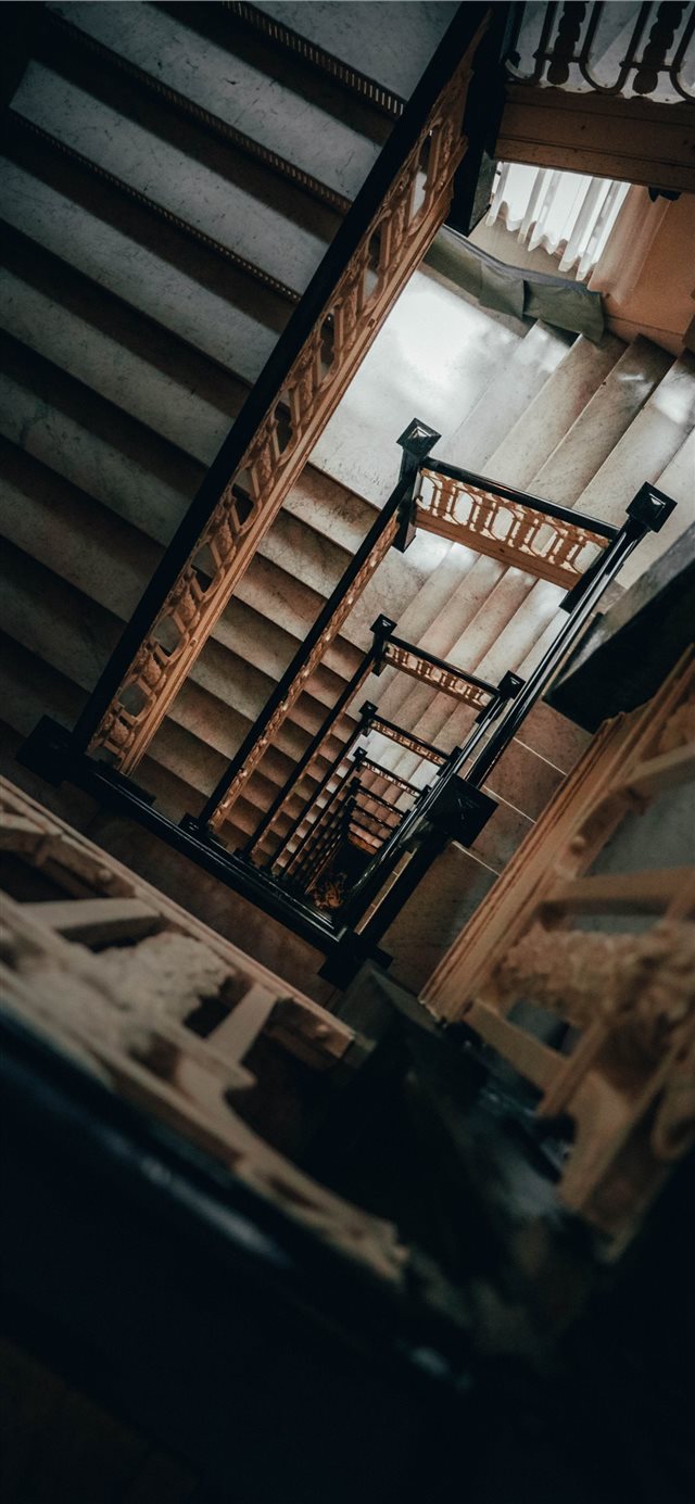 1125x2436 Take the stairs - railing iPhone X Wallpaper