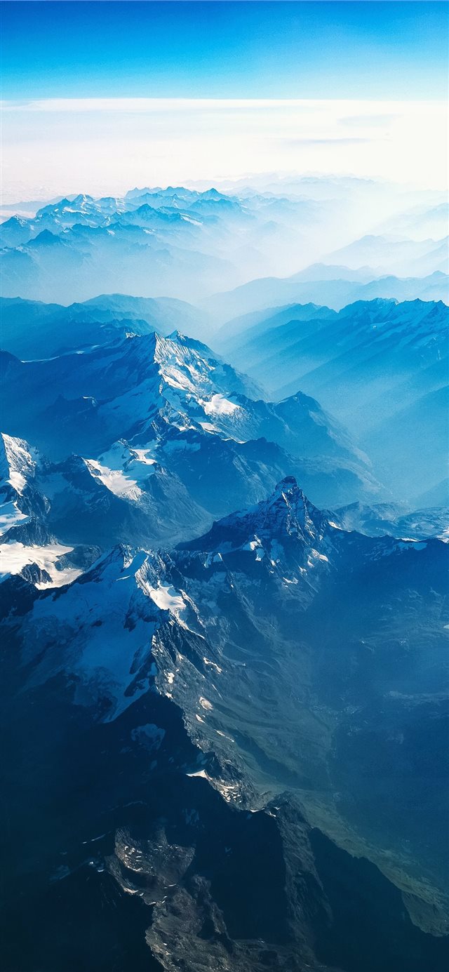 1125x2436 Flight over the Alps - mountain iPhone X Wallpaper
