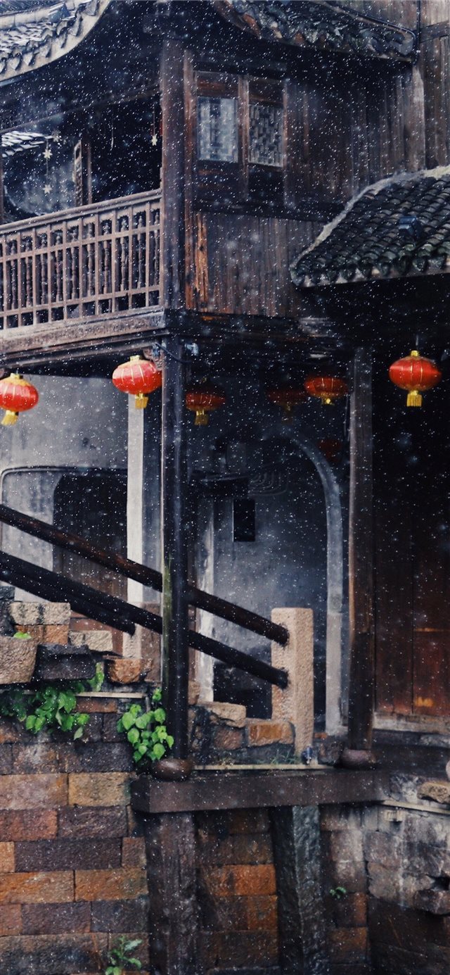 1125x2436 building - snow iPhone X Wallpaper