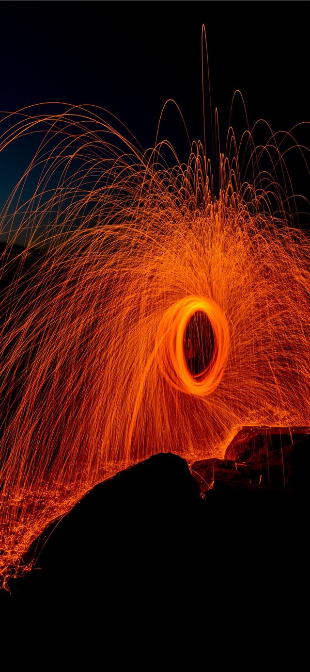 1125x2436 Spinning - fire iPhone X Wallpaper