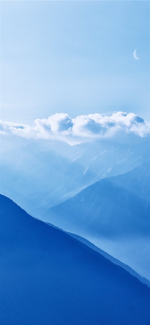 1125x2436 Blue moon - misty iPhone X Wallpaper