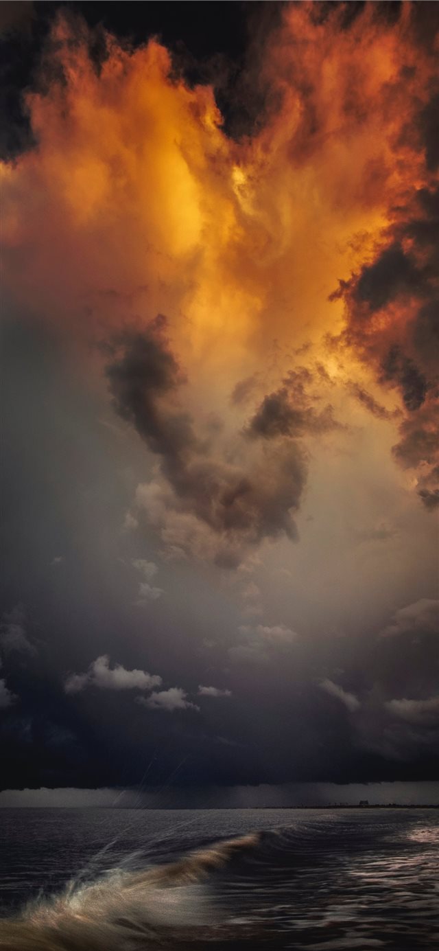 1125x2436 Fire in the Sky - red sky iPhone X Wallpaper
