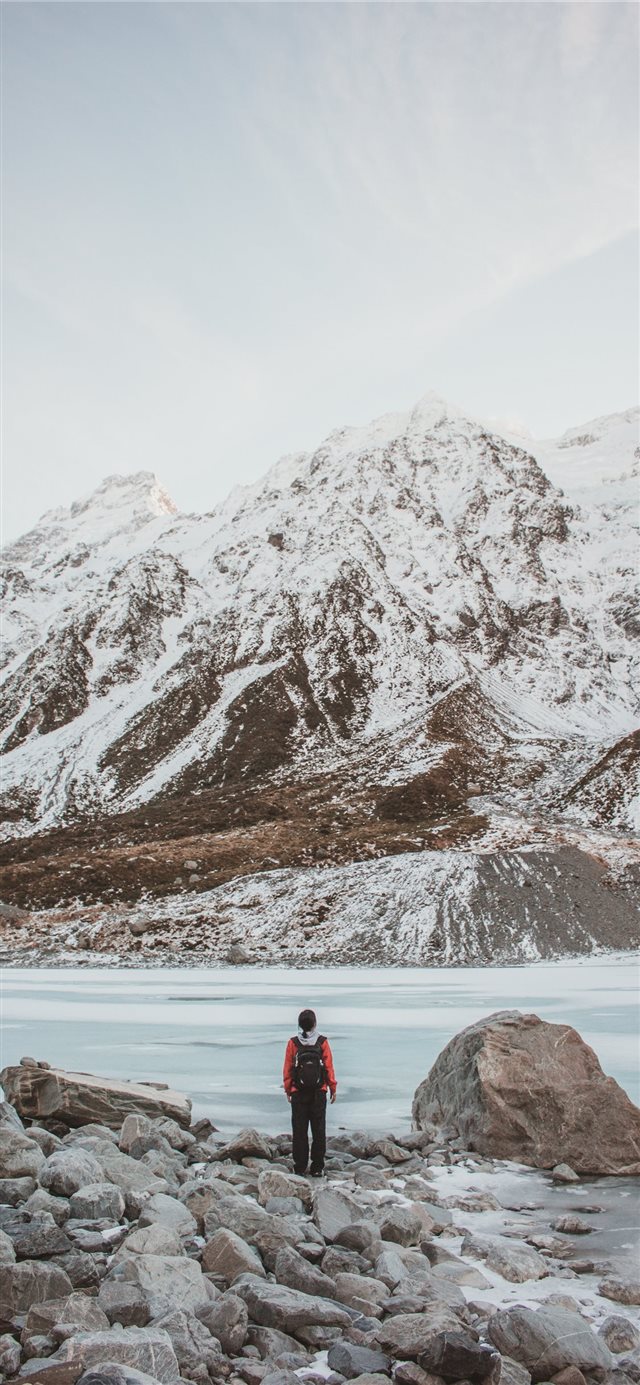 1125x2436 Hooker Lake   Mt Cook - winter iPhone X Wallpaper