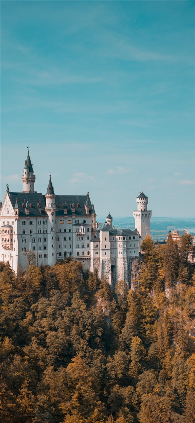 1125x2436 Neuschwanstein Castle - spring iPhone X Wallpaper