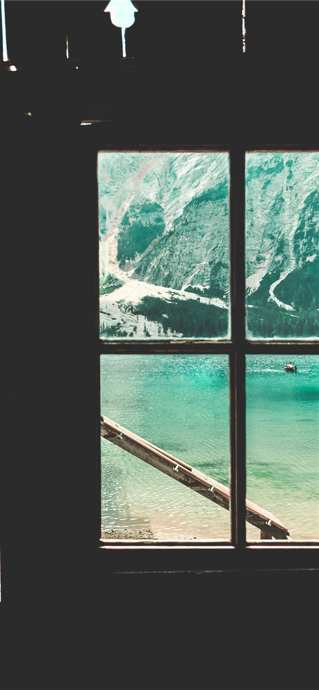 1125x2436 Braies lake trip - window iPhone X Wallpaper
