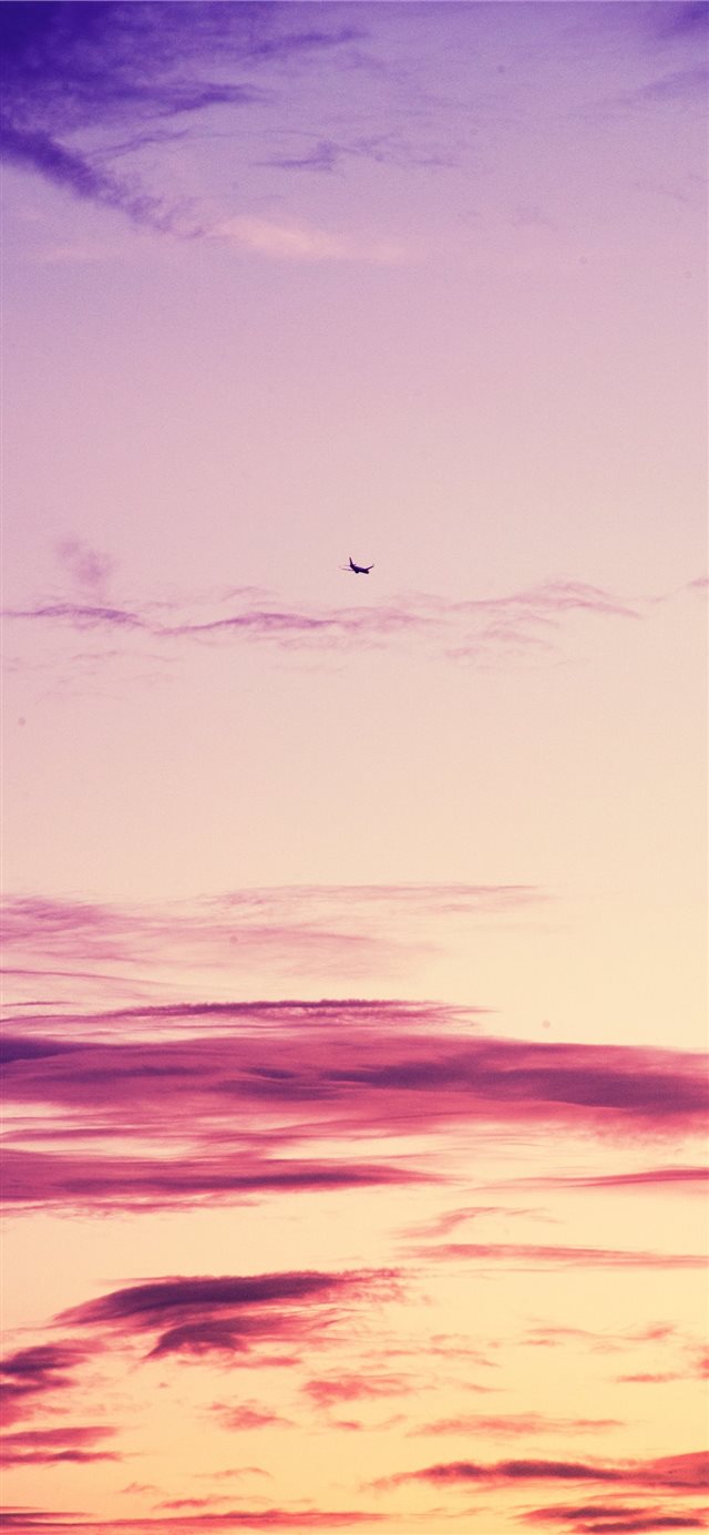 1125x2436 sunset - airplane iPhone X Wallpaper
