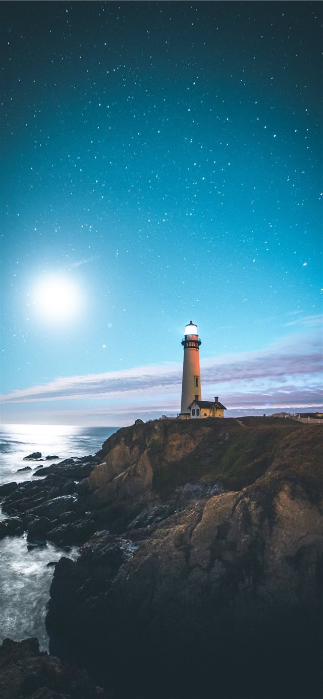 1125x2436 Pigeon Point Lighthouse  Pescadero  United States - night iPhone X Wallpaper