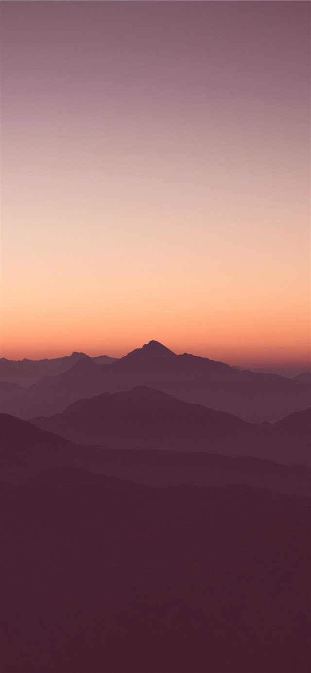 1125x2436 Purple haze - mountain iPhone X Wallpaper