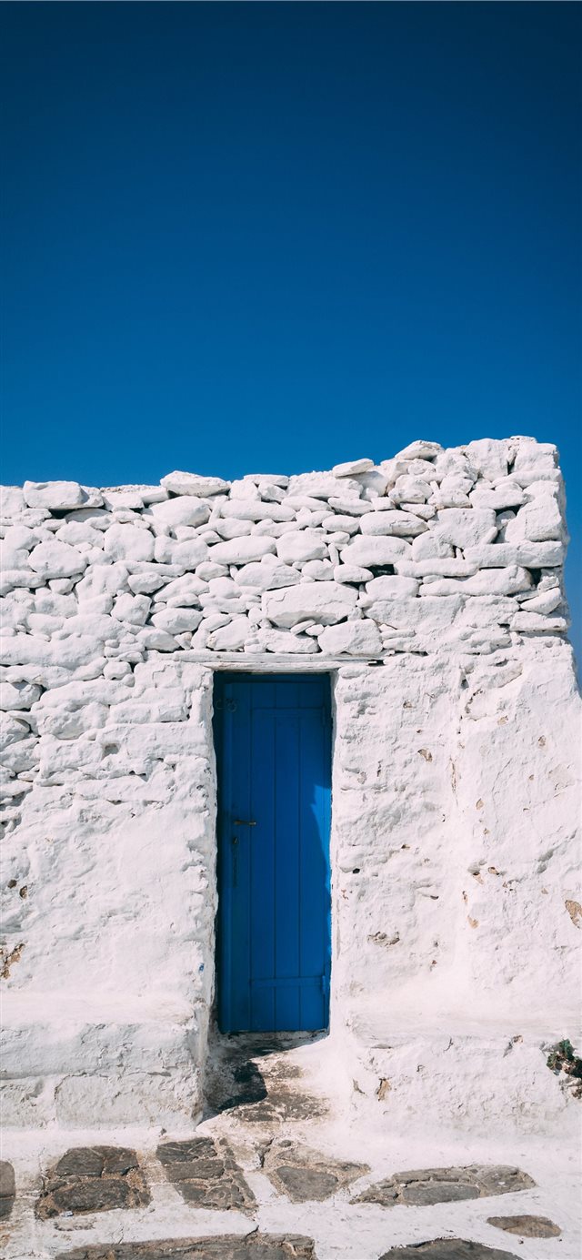 1125x2436 Mikonos  Greece - blue sky iPhone X Wallpaper