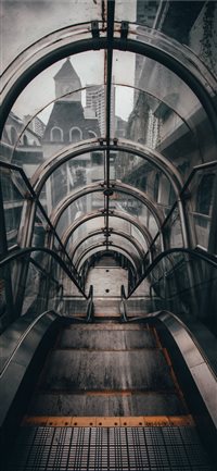 gray empty escalator wallpaper